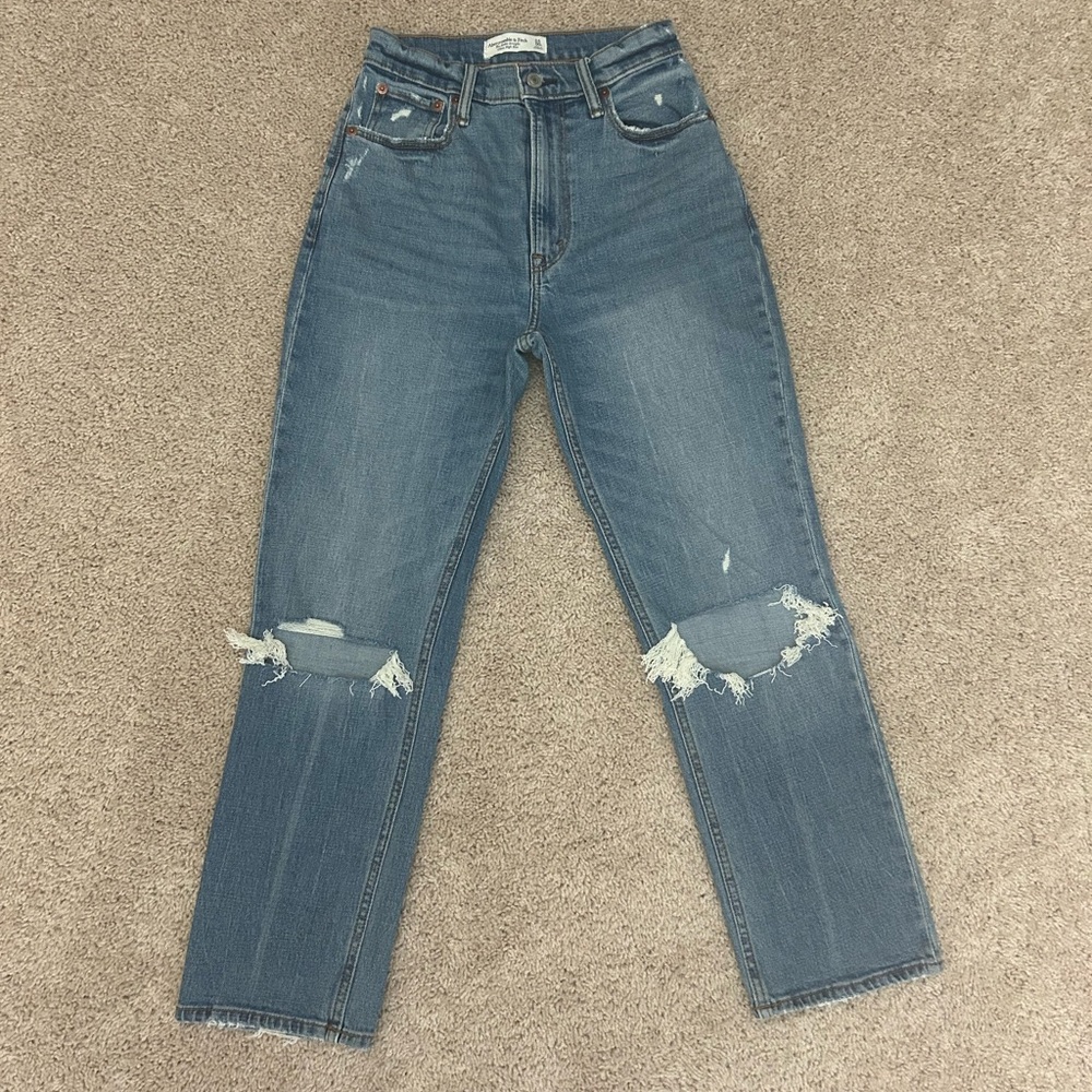 Abercrombie & Fitch Blue Straight Leg Jeans